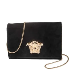 Versace Black Medusa Chain Clutch For Women