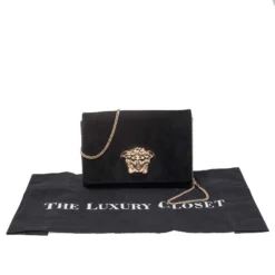 Versace Black Medusa Chain Clutch For Women -Versace Official Website luxury women versace used handbags p471576 008