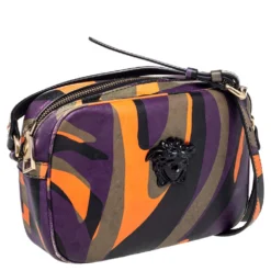 Versace Multicolor Leather Palazzo Medusa Camera Crossbody Bag For Women -Versace Official Website luxury women versace used handbags p473010 002