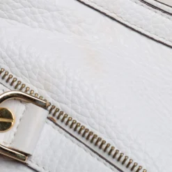 Versace White Pebbled Leather Biker Hobo For Women -Versace Official Website luxury women versace used handbags p475833 012