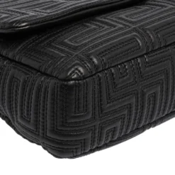 Versace Black Leather Medusa Shoulder Bag For Women -Versace Official Website luxury women versace used handbags p482357 004