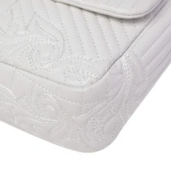 Versace White Leather Vanitas Medea Shoulder Bag For Women -Versace Official Website luxury women versace used handbags p482361 005