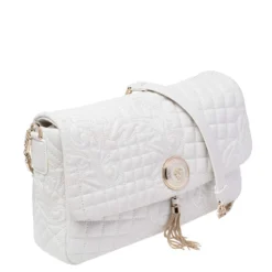 Versace White Leather Vanitas Medea Shoulder Bag For Women -Versace Official Website luxury women versace used handbags p482361 008