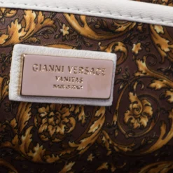 Versace White Leather Vanitas Medea Shoulder Bag For Women -Versace Official Website luxury women versace used handbags p482361 012