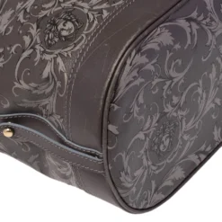 Versace Grey Barocco Heritage Coated Canvas And Leather Drawstring Bucket Bag For Women -Versace Official Website luxury women versace used handbags p482717 003