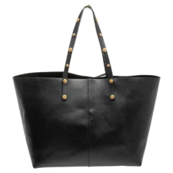 Versace Black Leather Tote For Women -Versace Official Website luxury women versace used handbags p482815 002