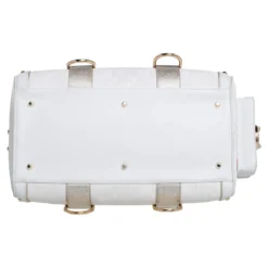 Versace Off White/Gold Monogram Fabric And Leather Snap Out Of It Satchel For Women -Versace Official Website luxury women versace used handbags p482961 007