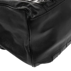 Versace Black Leather Satchel For Women -Versace Official Website luxury women versace used handbags p483744 002