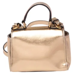 Versace Gold Leather Medusa Flap Crossbody Bag For Women -Versace Official Website luxury women versace used handbags p483761 008