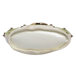 Versace Green/White Patent Leather And Canvas Tote For Women -Versace Official Website luxury women versace used handbags p483895 006