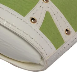 Versace Green/White Patent Leather And Canvas Tote For Women -Versace Official Website luxury women versace used handbags p483895 008