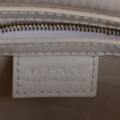 Versace Green/White Patent Leather And Canvas Tote For Women -Versace Official Website luxury women versace used handbags p483895 010