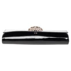 Versace Black Patent Leather Medusa Chain Clutch For Women -Versace Official Website luxury women versace used handbags p485456 002