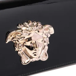 Versace Black Patent Leather Medusa Chain Clutch For Women -Versace Official Website luxury women versace used handbags p485456 005
