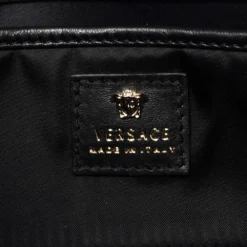 Versace Black Patent Leather Medusa Chain Clutch For Women -Versace Official Website luxury women versace used handbags p485456 012