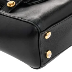 Versace Black Leather Mini Signature Satchel For Women -Versace Official Website luxury women versace used handbags p485901 004