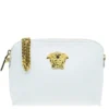 Versace White Leather Small Medusa Clutch For Women