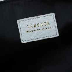 Versace White Leather Small Medusa Clutch For Women -Versace Official Website luxury women versace used handbags p49192 014