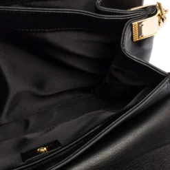 Versace Black Leather Medusa Sultan Shoulder Bag For Women -Versace Official Website luxury women versace used handbags p492470 016