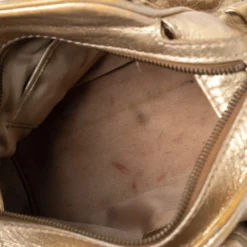 Versace Gold Croc Embossed Leather And Leather Chain Link Satchel For Women -Versace Official Website luxury women versace used handbags p492844 010