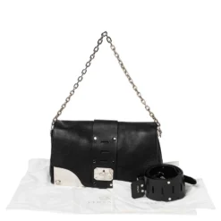 Versace Black Leather Stardust Shoulder Bag For Women -Versace Official Website luxury women versace used handbags p492948 010