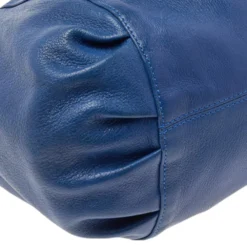 Versace Blue Perforated Logo Leather Chain Tote For Women -Versace Official Website luxury women versace used handbags p493671 005