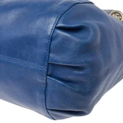 Versace Blue Perforated Logo Leather Chain Tote For Women -Versace Official Website luxury women versace used handbags p493671 006