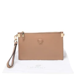 Versace Beige Leather Medusa Wristlet Clutch For Women 19 Versace Beige Leather Medusa Wristlet Clutch For Women -Versace Official Website luxury women versace used handbags p494430 003