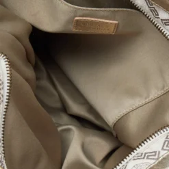 Versace Beige Leather And Canvas Shoulder Bag For Women -Versace Official Website luxury women versace used handbags p494865 003