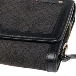 Versace Black Monogram Canvas And Leather Wallet On Chain For Women -Versace Official Website luxury women versace used handbags p496233 003