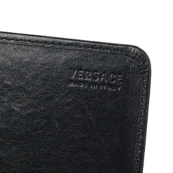 Versace Black Monogram Canvas And Leather Wallet On Chain For Women -Versace Official Website luxury women versace used handbags p496233 007