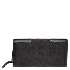 Versace Black Monogram Canvas And Leather Wallet On Chain For Women -Versace Official Website luxury women versace used handbags p496233 010