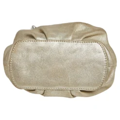 Versace Metallic Gold Leather Kiss Lock Chain Pochette For Women -Versace Official Website luxury women versace used handbags p498460 008