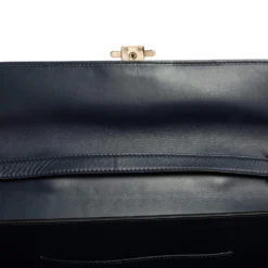 Versace Navy Blue/Orange Leather And Suede DV One Top Handle Bag For Women -Versace Official Website luxury women versace used handbags p498633 012