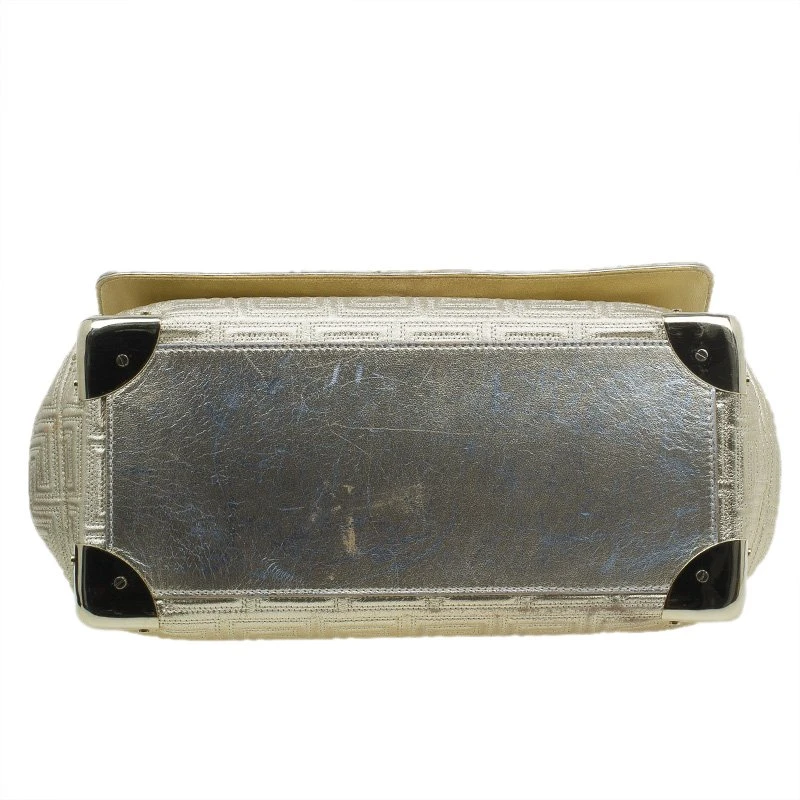 Versace Gold Embossed Leather Flap Shoulder Bag For Women 5 Versace Gold Embossed Leather Flap Shoulder Bag For Women - Image 5