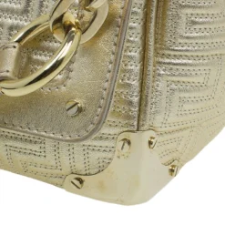 Versace Gold Embossed Leather Flap Shoulder Bag For Women 25 Versace Gold Embossed Leather Flap Shoulder Bag For Women -Versace Official Website luxury women versace used handbags p50037 0009