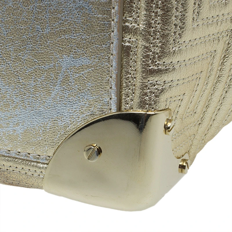 Versace Gold Embossed Leather Flap Shoulder Bag For Women 11 Versace Gold Embossed Leather Flap Shoulder Bag For Women - Image 11