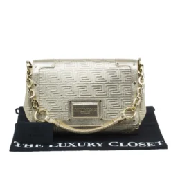Versace Gold Embossed Leather Flap Shoulder Bag For Women 33 Versace Gold Embossed Leather Flap Shoulder Bag For Women -Versace Official Website luxury women versace used handbags p50037 0017
