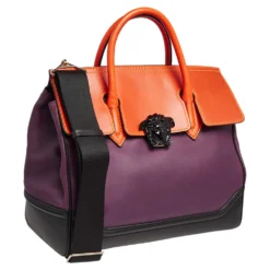 Versace Tri Color Leather Empire Palazzo Tote For Women -Versace Official Website luxury women versace used handbags p501342 012