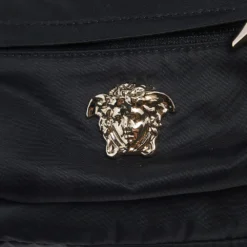 Versace Black Nylon And Leather Trim Mini Medusa Backpack For Women 15 Versace Black Nylon And Leather Trim Mini Medusa Backpack For Women -Versace Official Website luxury women versace used handbags p505051 003