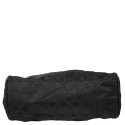 Versace Black Monogram Nylon And Patent Leather Logo Plague Flap Tote For Women -Versace Official Website luxury women versace used handbags p505335 008