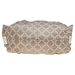 Versace Gold Monogram Fabric And Leather Logo Plate Hobo For Women -Versace Official Website luxury women versace used handbags p511850 011