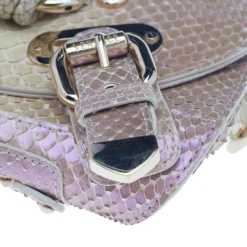 Versace Multicolor Glazed Python Canyon Top Handle Bag For Women -Versace Official Website luxury women versace used handbags p514329 003