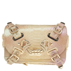 Versace Multicolor Glazed Python Canyon Top Handle Bag For Women