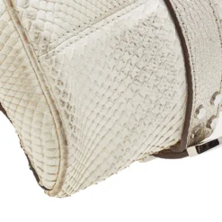 Versace White, Metallic Gold Snakeskin And Leather Medusa Satchel For Women -Versace Official Website luxury women versace used handbags p514347 010