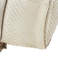 Versace White, Metallic Gold Snakeskin And Leather Medusa Satchel For Women -Versace Official Website luxury women versace used handbags p514347 011