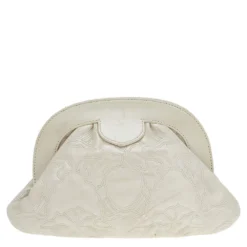 Versace Pearl Beige Leather Medusa Clutch For Women -Versace Official Website luxury women versace used handbags p514355 004