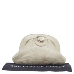 Versace Pearl Beige Leather Medusa Clutch For Women -Versace Official Website luxury women versace used handbags p514355 008