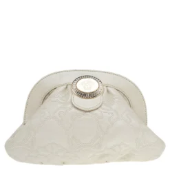 Versace Pearl Beige Leather Medusa Clutch For Women