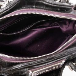 Versace Burgundy Patent Croc Embossed Leather Chain Satchel For Women -Versace Official Website luxury women versace used handbags p514438 001